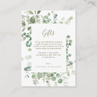 eucalyptus greenery wedding gifts card
