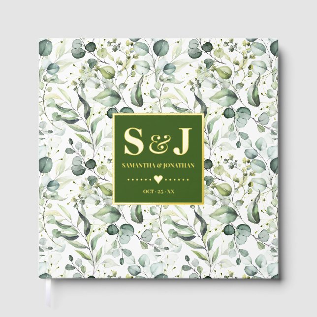 Eucalyptus Greenery Wedding Guestbook (Front)