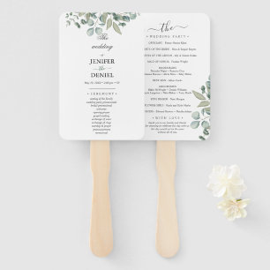 Eucalyptus Greenery Wedding Hand Fan