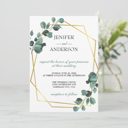 Eucalyptus Greenery Wedding Invitation