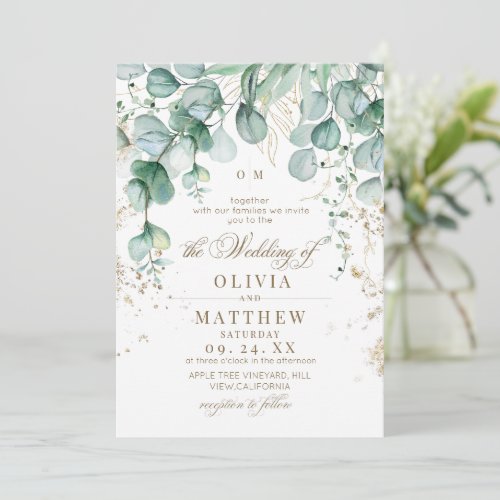 Eucalyptus Greenery Wedding  Invitation