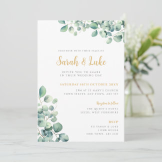 Eucalyptus Greenery Wedding Invitation