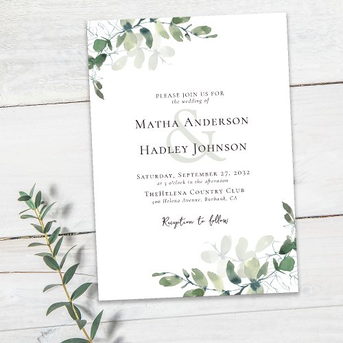 Eucalyptus Greenery Wedding Invitation