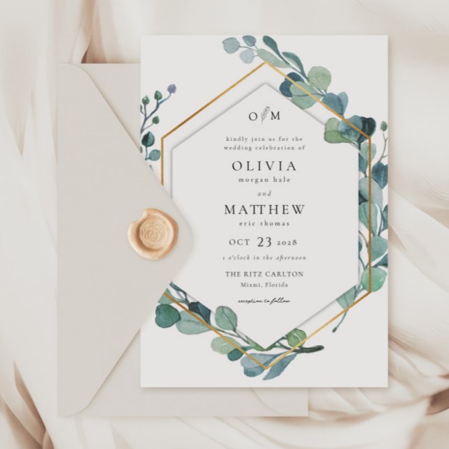 Eucalyptus Greenery Wedding Invitation (Creator Uploaded)