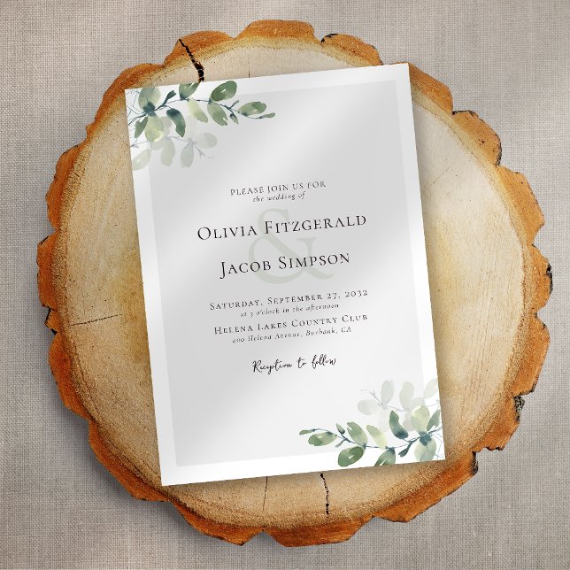 Eucalyptus Greenery Wedding Invitation (Creator Uploaded)