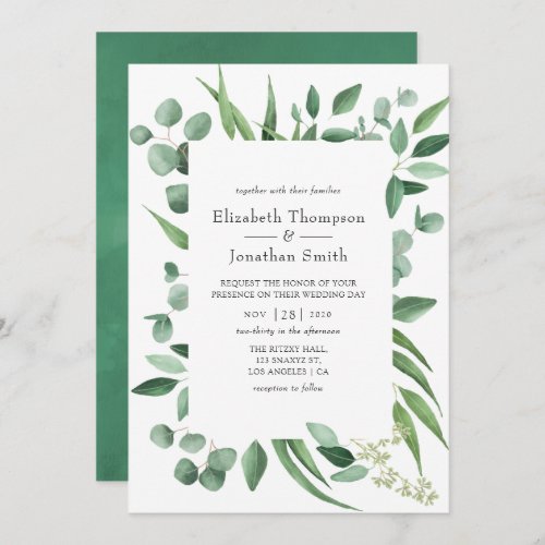 Eucalyptus Greenery Wedding Invitation