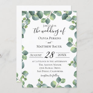 Eucalyptus Greenery Wedding Invitation