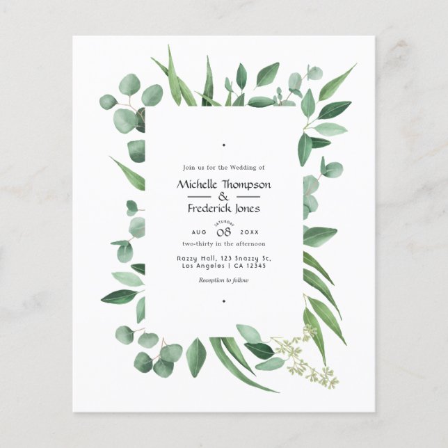 Eucalyptus Greenery Wedding Invitation Flyer (Front)