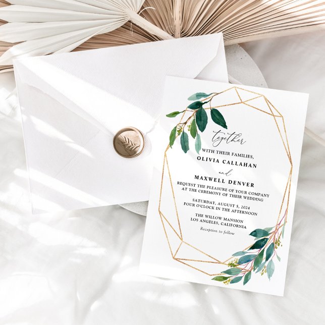 Eucalyptus Greenery Wedding Invitation Template (Creator Uploaded)