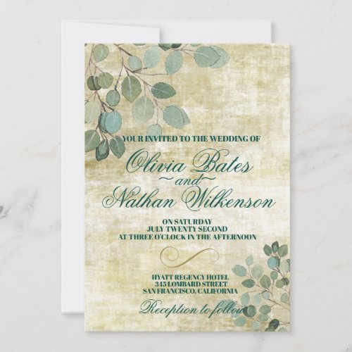 Eucalyptus Greenery Wedding Invitations