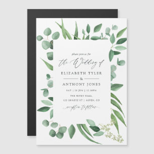 Eucalyptus Greenery Wedding Magnetic Invitation
