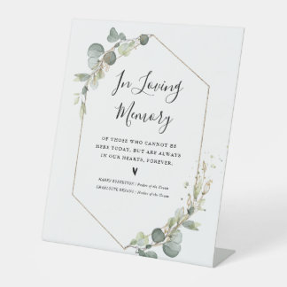 eucalyptus greenery wedding memorial sign