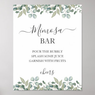 Eucalyptus Greenery Wedding Mimosa Sign
