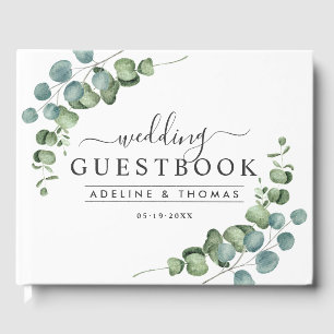 Eucalyptus Greenery Wedding Monogram Guest Book