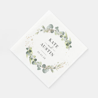 eucalyptus greenery wedding napkins