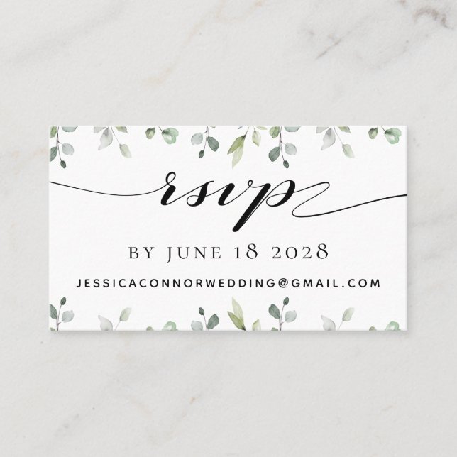 Eucalyptus Greenery Wedding Online RSVP Card (Front)