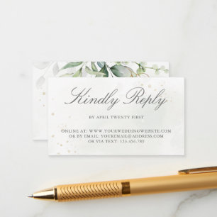 Eucalyptus Greenery Wedding Online RSVP Enclosure Card
