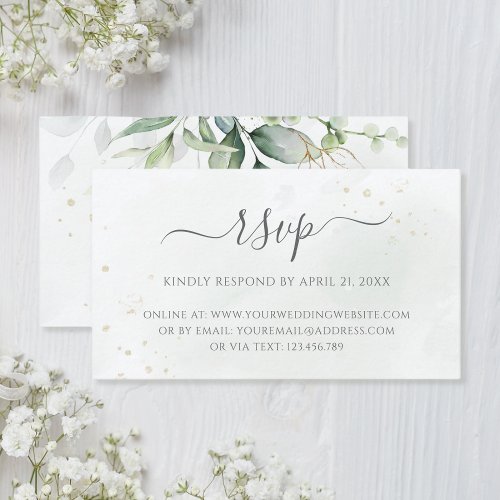Eucalyptus Greenery Wedding Online RSVP Enclosure Card