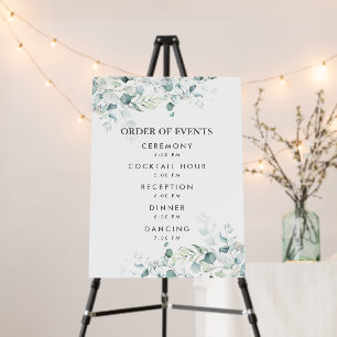 Eucalyptus Greenery Wedding Order of Events Sign