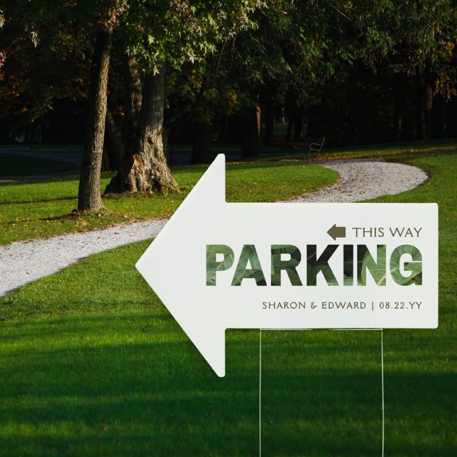 Eucalyptus Greenery Wedding Parking This Way Arrow Sign (Creator Uploaded)