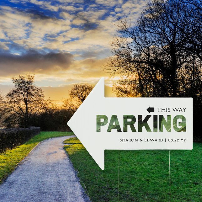 Eucalyptus Greenery Wedding Parking This Way Arrow Sign (Creator Uploaded)