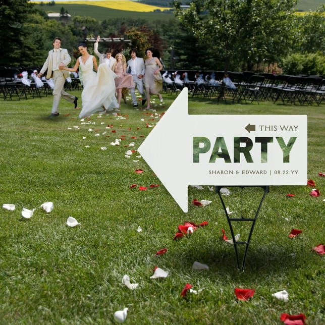 Eucalyptus Greenery Wedding Party This Way Arrow Sign (Creator Uploaded)