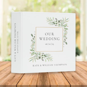 Eucalyptus Greenery Wedding Photo 3 Ring Binder