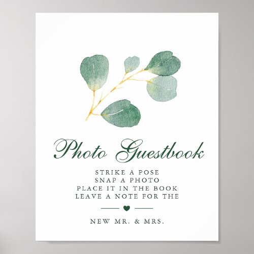 Eucalyptus Greenery Wedding Photo Guestbook Sign