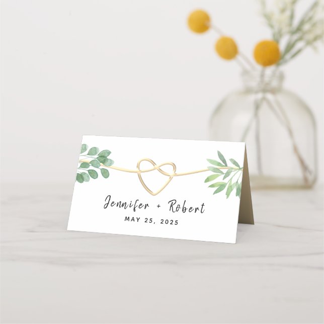 Eucalyptus Greenery Wedding Place Card (Back)