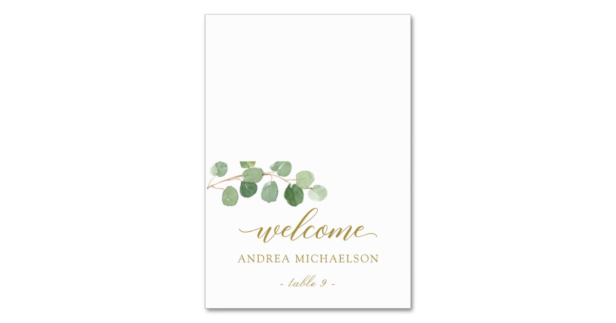 Eucalyptus Greenery Wedding Place / Name Cards Zazzle