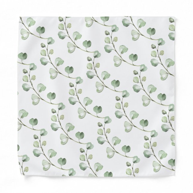 Eucalyptus Greenery Wedding Pocket Square Bandana (Front)