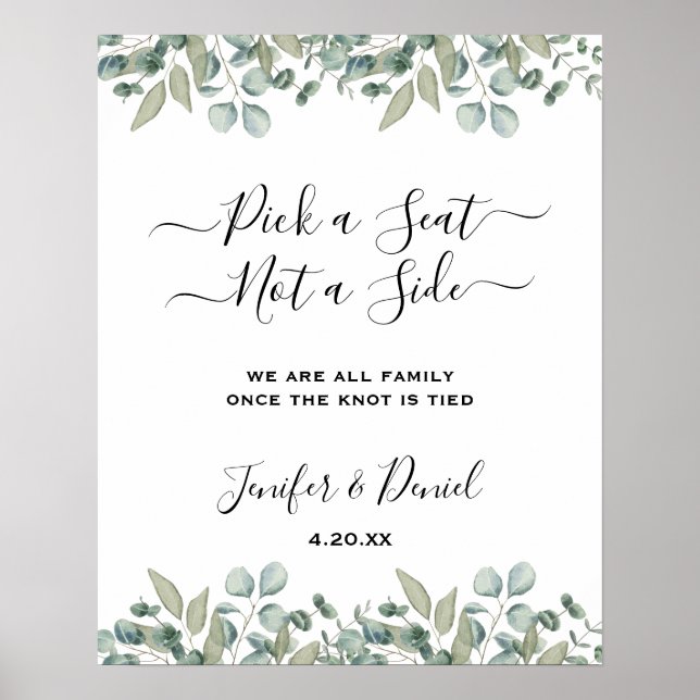 Eucalyptus Greenery Wedding Poster (Front)