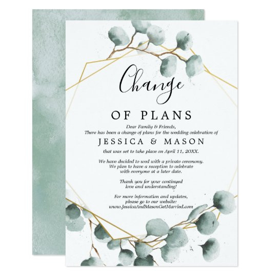 Eucalyptus Greenery Wedding Postponed Announcement