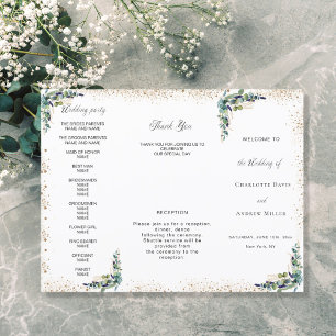 Eucalyptus greenery wedding program