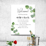 Eucalyptus greenery wedding program timeline poster<br><div class="desc">A modern,  elegant,  wedding program,  timeline.  White background,  decorated with eucalyptus greenery,  sprigs. Personalize and add your names and wedding details. Black colored letters.  If you have more text it's possible to reduce the line space.</div>