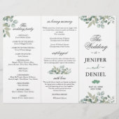 Eucalyptus Greenery Wedding Programme (Front)