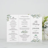 Eucalyptus Greenery Wedding Programme (Standing Front)