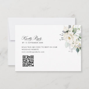 eucalyptus greenery wedding QR code RSVP card