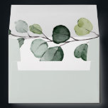 Eucalyptus Greenery Wedding Return Address 5x7 Envelope<br><div class="desc">Designed to coordinate with our Boho Greenery wedding collection,  this customizable matching Invitation envelope features a coloured solid sage green envelope with black text and an elegant watercolor eucalyptus branch on the inside.</div>