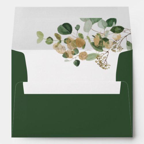 Eucalyptus Greenery Wedding Return Address 5x7 Envelope