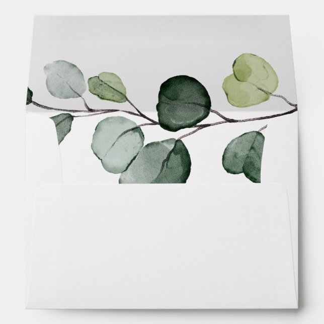 Eucalyptus Greenery Wedding Return Address 5x7  Envelope (Back (Bottom))
