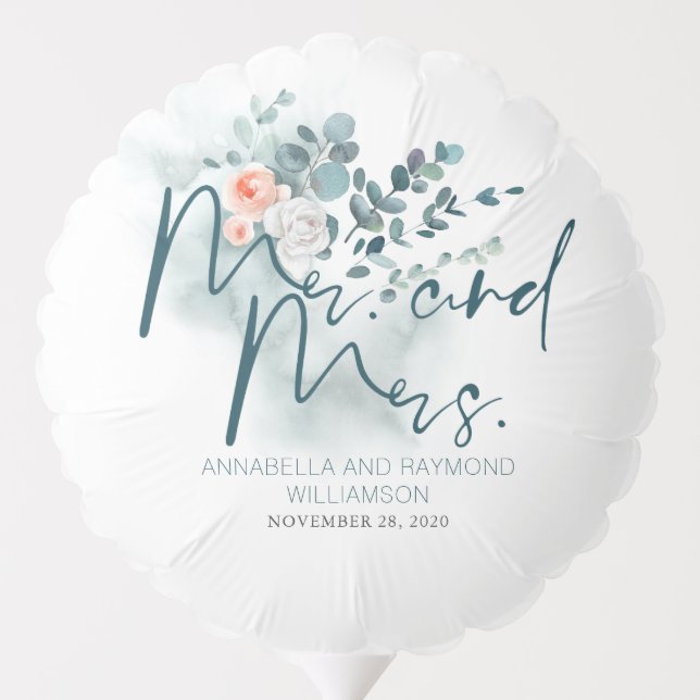 Eucalyptus Greenery Wedding Romantic Balloon (Back)