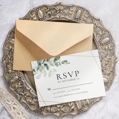 Eucalyptus Greenery Wedding RSVP