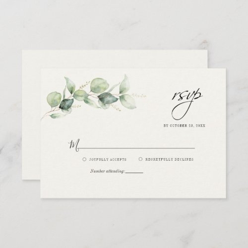 Eucalyptus Greenery Wedding RSVP Card