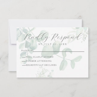 Eucalyptus Greenery Wedding RSVP Card