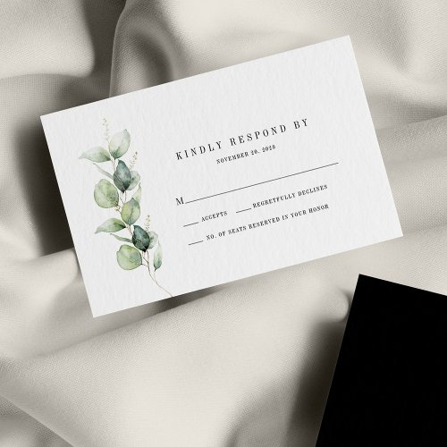 Eucalyptus Greenery Wedding  RSVP Card