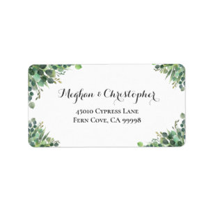 Eucalyptus Greenery Wedding RSVP Return Address Label