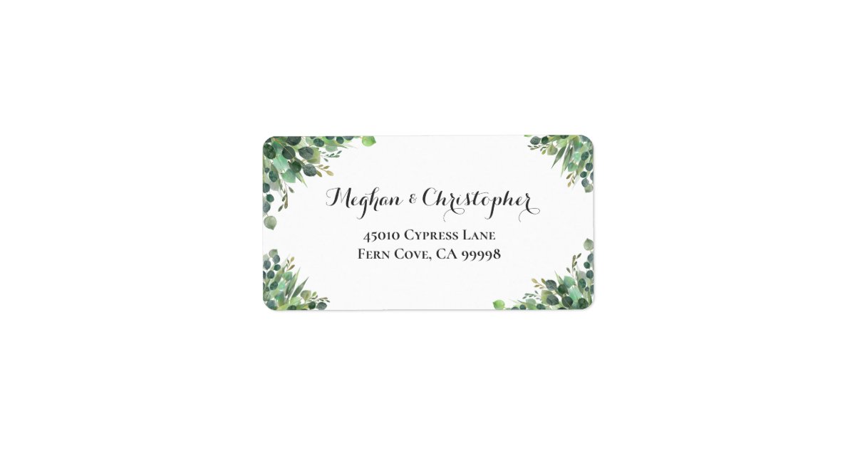 Eucalyptus Greenery Wedding RSVP Return Address Label | Zazzle