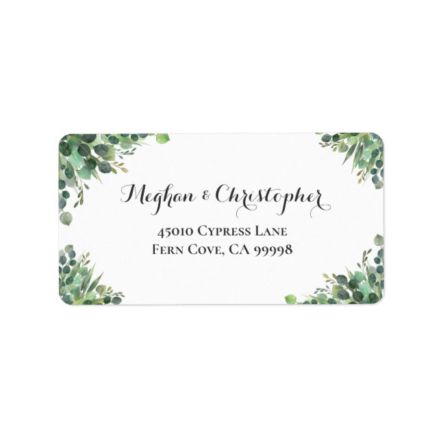 Eucalyptus Greenery Wedding RSVP Return Address Label (Front)