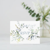Eucalyptus Greenery Wedding RSVP with Meal Choice Postcard (Standing Front)